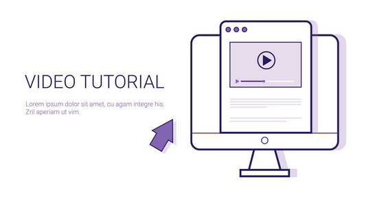 视频教程在线教育商业概念模板网页横幅与复制空间