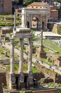 在罗马，意大利罗马广场的废墟上，风景