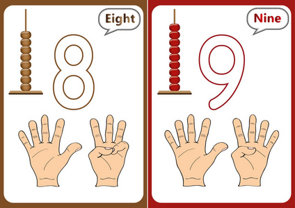 学习数字 0-10, 闪存卡, 教育学前活动照片