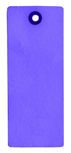空白的旧蓝色纸板标签隔离在白色上。 可用于您的文本
