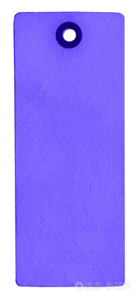 空白的旧蓝色纸板标签隔离在白色上可用于您的文本