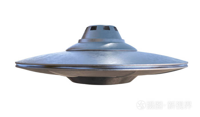 飞碟-外星人飞船在白色背景下被隔离.3d 渲染