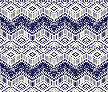 几何民俗装饰.部落民族的矢量纹理.阿兹台克风格的无缝条纹图案照片