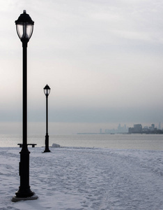 芝加哥密歇根湖上的灯笼