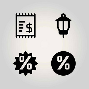 技术矢量图标集。persentage灯具及