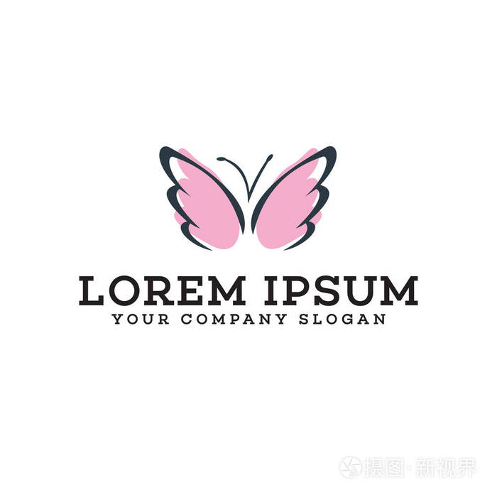 蝴蝶手绘标志, spa 美容标志设计理念插画-正版商用图片10yt2s-摄图新