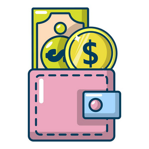 卡通风格钱包图标矢量卡通漫画风格的钱包图标.