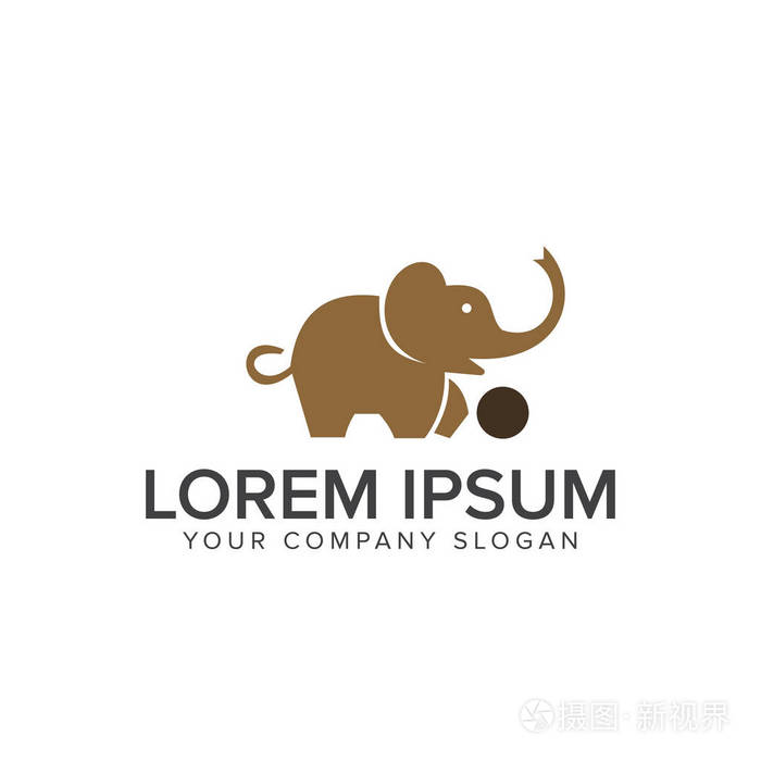 大象戏剧球标志设计概念
