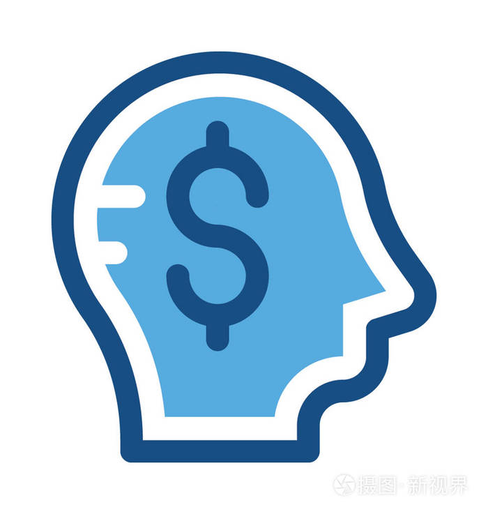 商业头脑彩色矢量图标