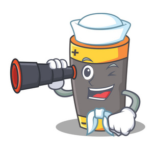 水手电池吉祥物卡通风格图片