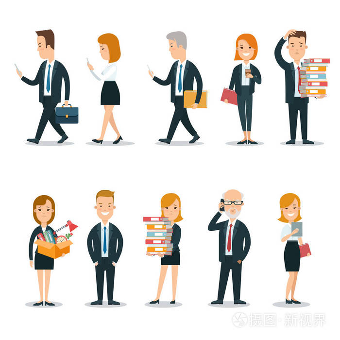 扁平型商务人物