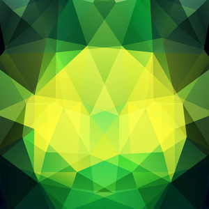 几何图案，多边形三角形矢量背景的黄色和绿色的色调。图模式