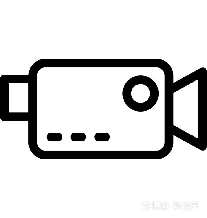 摄像机矢量线图标