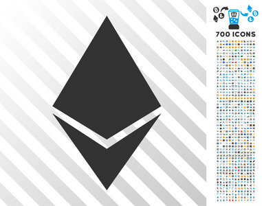 Ethereum 水晶平面图标与奖金