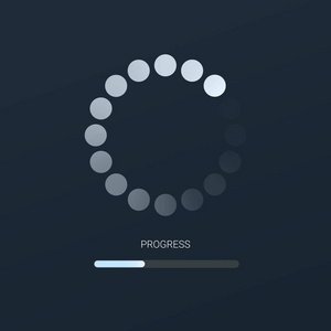 径向负荷, 更新或下载图图标进度条, 最小平面设计照片