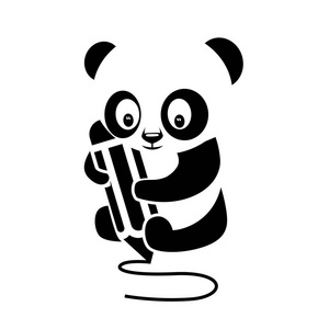 熊猫绘图矢量插图