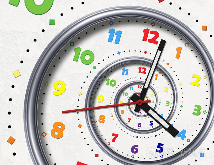 扭曲时钟看不寻常的抽象纹理分形高分辨率超现实时钟螺旋分形背 ..