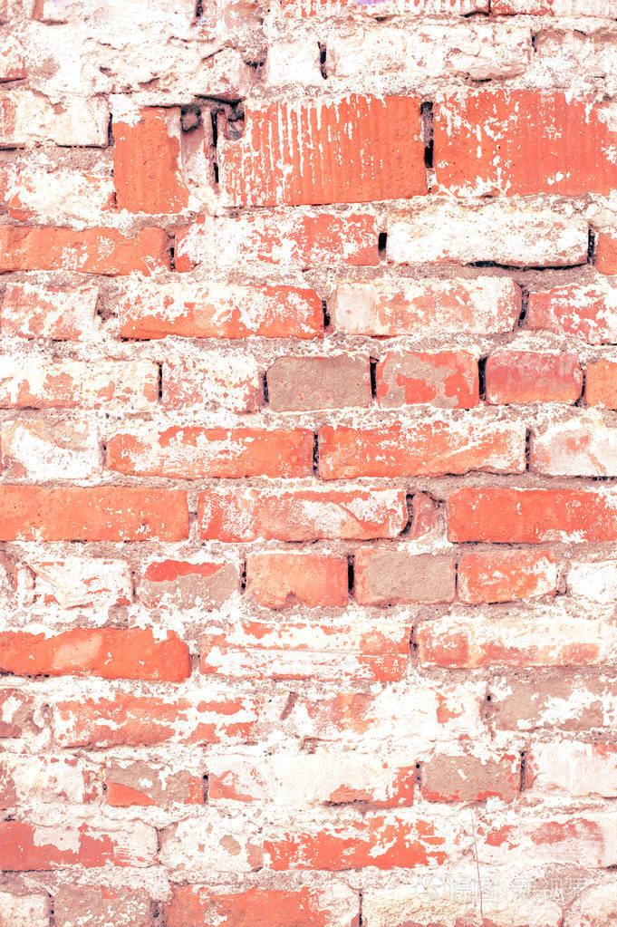 实心红砖墙背景