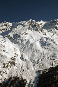 瑞士阿尔卑斯山雪山景色