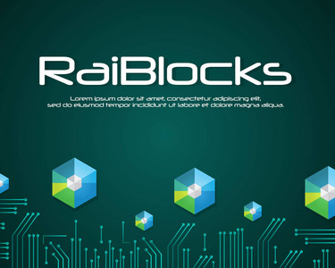 Raiblock 在绿色背景上的比特币