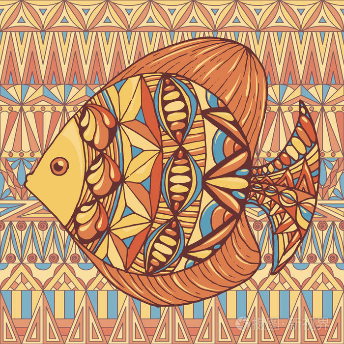 ornated鱼的装饰背景