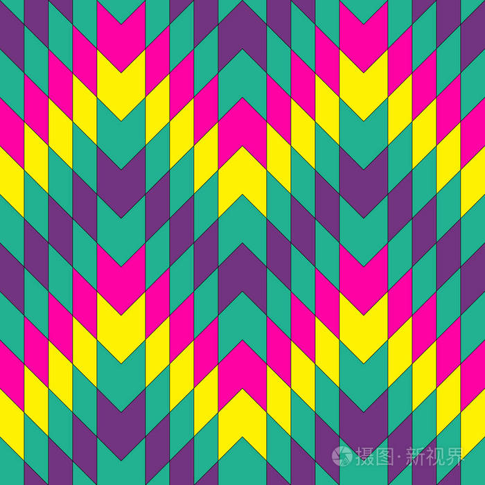 抽象的彩色马赛克。 矢量几何形状的无缝图案