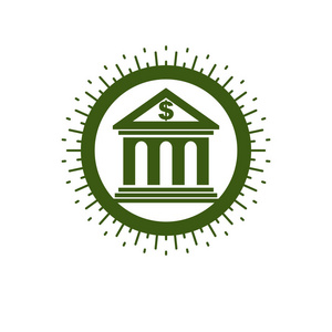 银行概念标志独特的矢量符号。