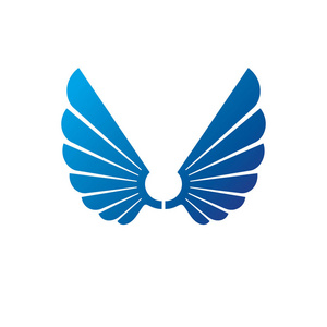 蓝色装饰翅膀预示着符号