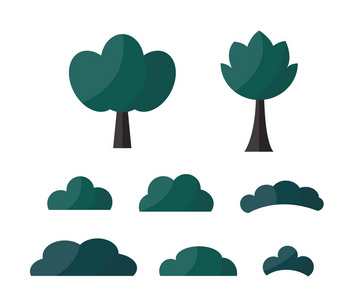 卡通曲线对称房子矢量插图