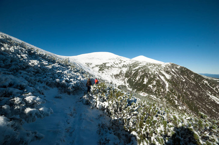 美丽的冬山。 雪纳天龙自然公园