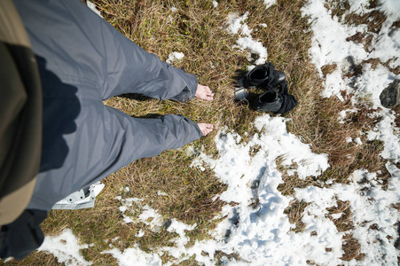 美丽的冬山。 国家自然公园。 冬天下雪