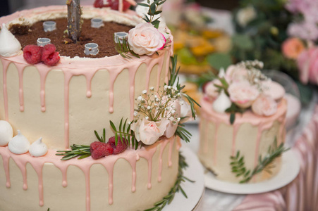 在婚礼上招待客人蛋糕的过程9685
