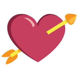 可爱的得意万箭穿心心彩色隔离人类头像,卡片和货币符号的万箭穿心