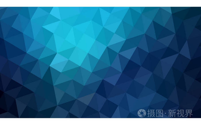深蓝色的向量三角形马赛克背景透明胶片放置在折纸样式