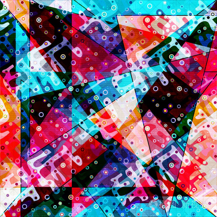 涂鸦风格的几何抽象色彩图案.设计的质量矢量图