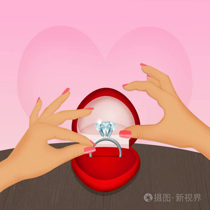 钻石戒指的插图