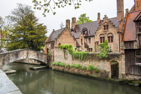 布鲁日 brugges 运河和城市风景, 比利时