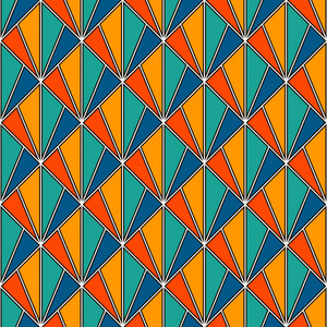 交错三角形镶嵌.当代印刷与重复扇贝.鱼鳞无缝花纹照片