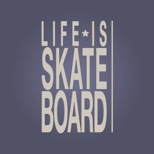 滑板运动排版为t恤与简单的文字。 矢量插图