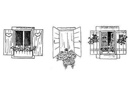 插画窗户图片
