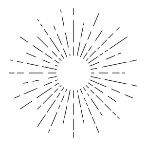 老式风格的阳光射线. 光线辐射太阳光装饰. 向量照片