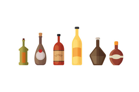 酒瓶插画素材图片