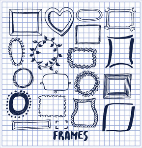 一套可爱的手工制作框架矢量插图