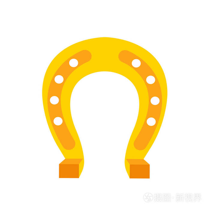 白色背景的马蹄形图标.矢量插图