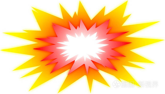 股票插图-爆炸: 空空间, 空白, 3d 插图, 明亮的白色背景