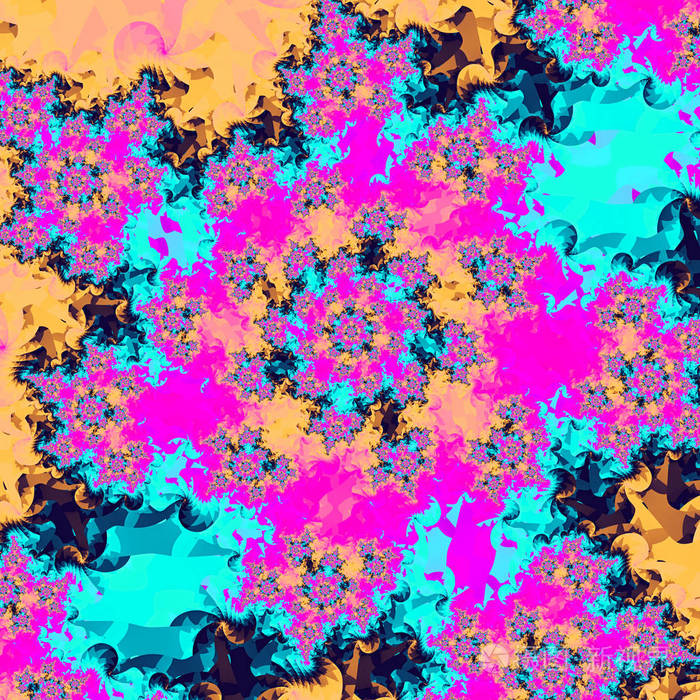 色彩的混乱三维超现实插图神圣的几何学神秘的迷幻放松模式分形抽象