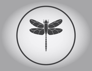 漂亮的 icon 蜻蜓矢量图上颜色背景