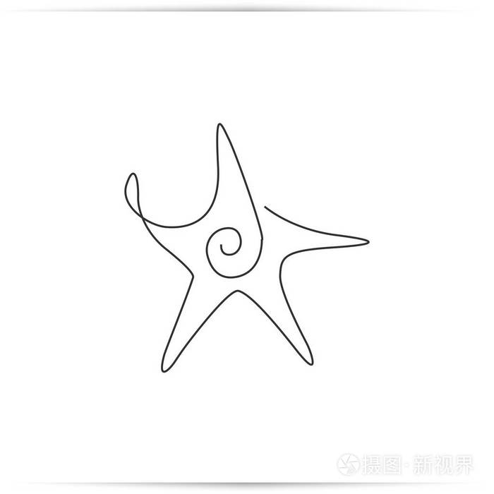海星的一条线画