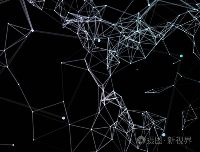 互联网连接, 抽象的科技感图形设计.3d 插图