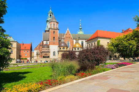 美丽的瓦维尔皇家城堡阳光明媚的夏日克拉科夫波兰
